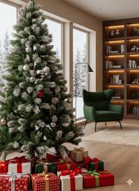 Green Pointed Spray White PVC Material Christmas Tree