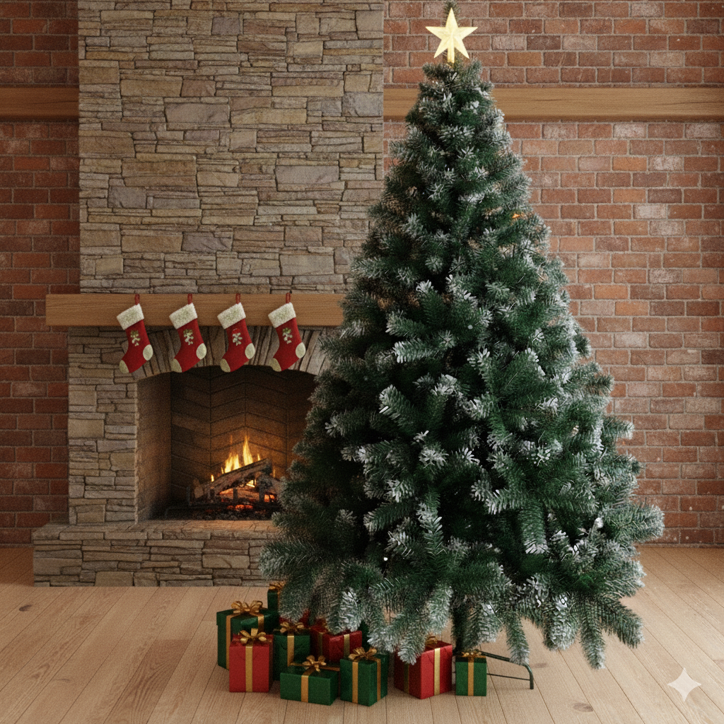Green Spray White PVC Material Christmas Tree