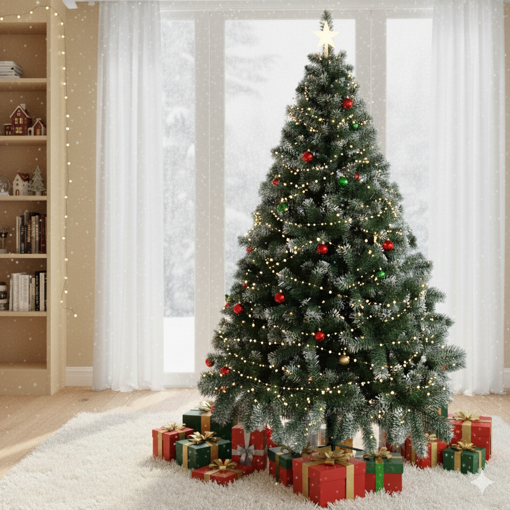Green Spray White PVC Material Christmas Tree