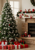 Green Pointed Spray White PVC Material Christmas Tree